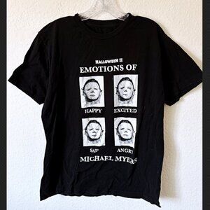 Halloween II Michael Myers Emotions Graphic T-Shirt L